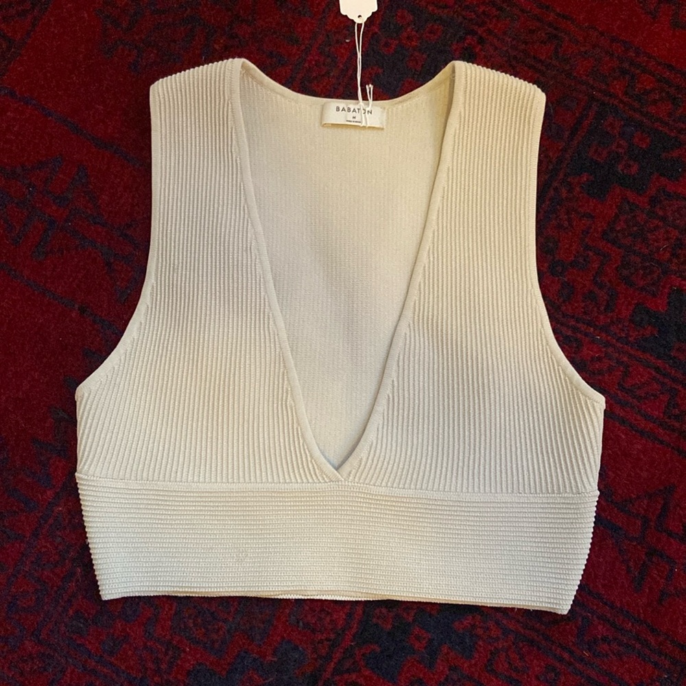 Aritzia Babaton Knit Crop Top - M